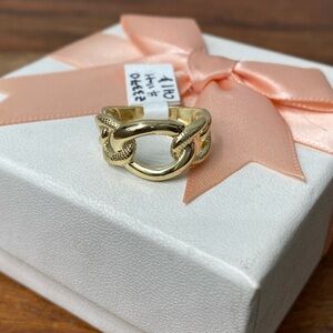14K Yellow Gold Curb Link Ring